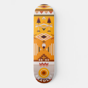 Skateboard Nombre personalizado abstracto tribal moderno