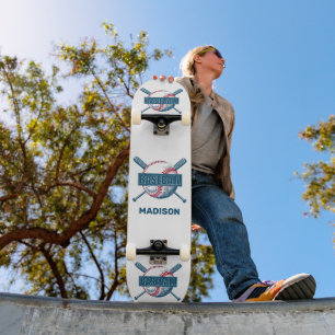 Skateboard Nombre personalizado Béisbol