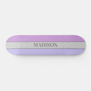 Skateboard Nombre Personalizado Brillo Faux Brillante
