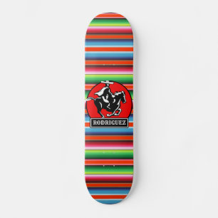 Skateboard NOMBRE personalizado Carro Caballo Español Serape