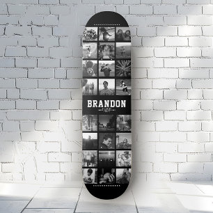 Skateboard Nombre personalizado Collage de fotos de Instagram