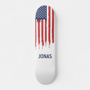 Skateboard Nombre personalizado de la bandera patriótica est
