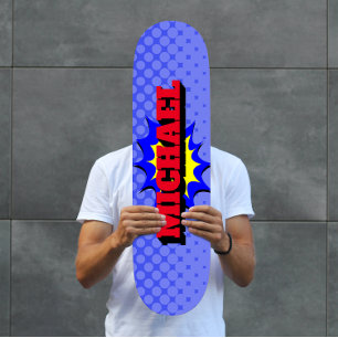 Skateboard Nombre personalizado de libro de historietas para