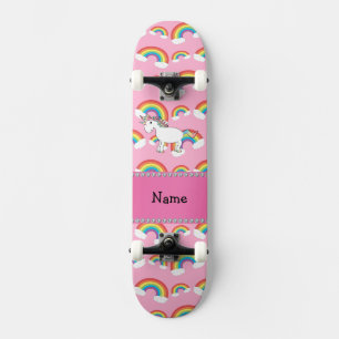 Skateboard Nombre personalizado de los arcos rosados de unico
