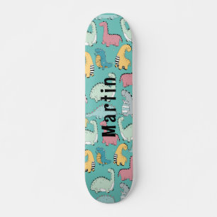 Skateboard Nombre personalizado de los dinosaurios cutáneos