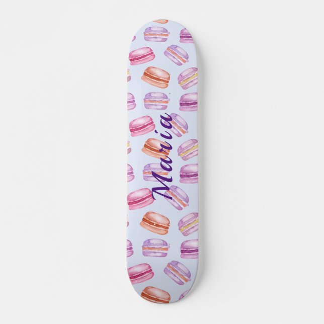 Skateboard Nombre personalizado de los macarons de Cute (Anverso )