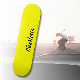 Skateboard Nombre personalizado de negro | Color amarillo neó