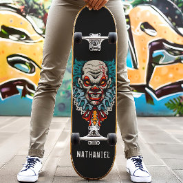 Skateboard Nombre personalizado de payaso malvado