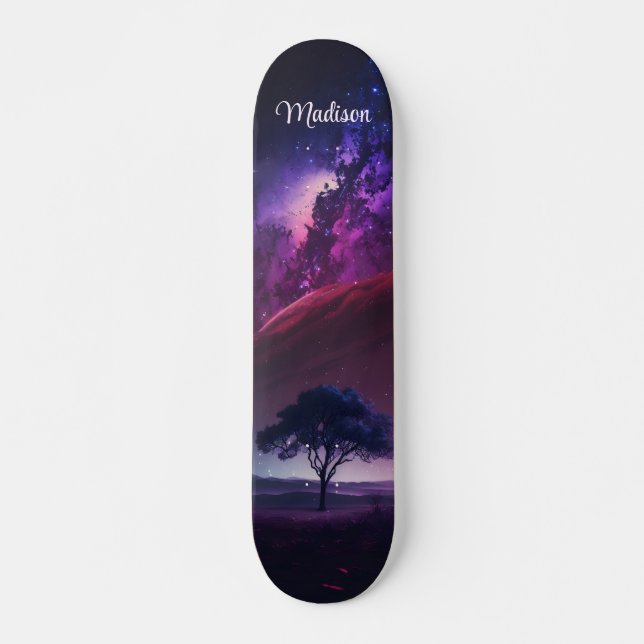 Skateboard Nombre personalizado del árbol del cielo de la med (Anverso )