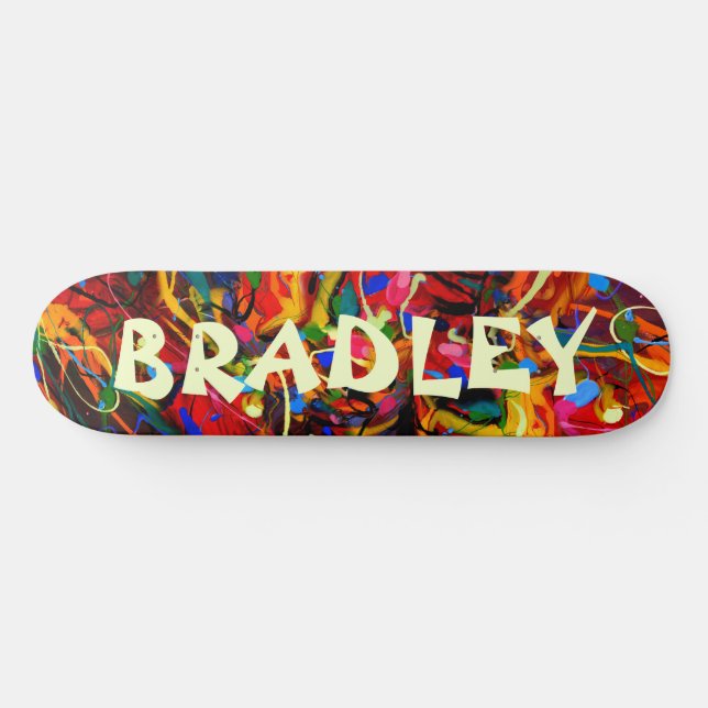 Skateboard Nombre personalizado del Personalizado de abstract (Horz)