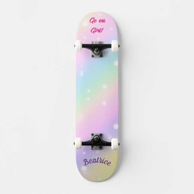 Skateboard Nombre personalizado del Personalizado de niñas ar (Anverso)