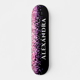 Skateboard Nombre personalizado estético de Purpurina de imit