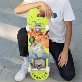 Skateboard Nombre personalizado genial surrealista divertido 