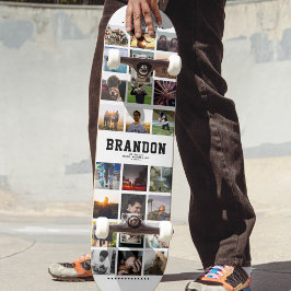 Skateboard Nombre personalizado Guay Collage de fotos de Inst