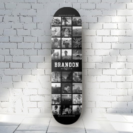 Skateboard Nombre personalizado Guay Collage de fotos de Inst