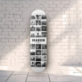 Skateboard Nombre personalizado Guay Collage de fotos de Inst