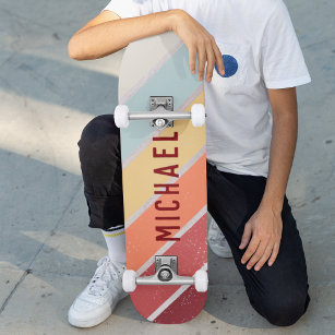 Skateboard Nombre personalizado Guay Retro Sunset Strips 