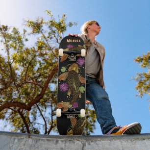 Skateboard Nombre personalizado Koi Fish
