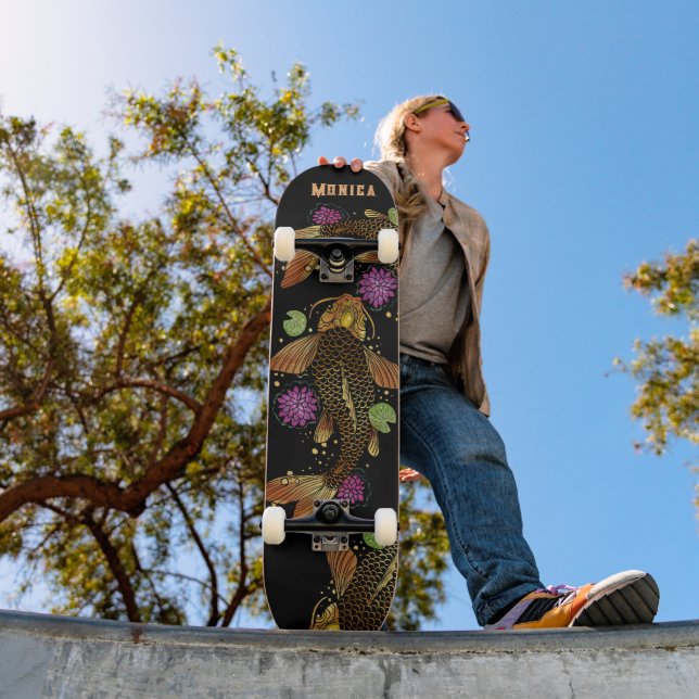 Skateboard Nombre personalizado Koi Fish (Exterior 1)
