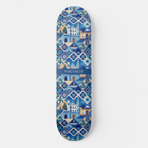 Skateboard Nombre personalizado Patrón de mosaicos Azulejo