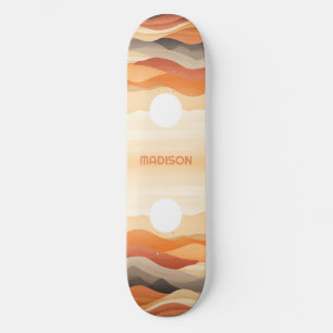 Skateboard Nombre personalizado Resumen Ilustracion de paisaj