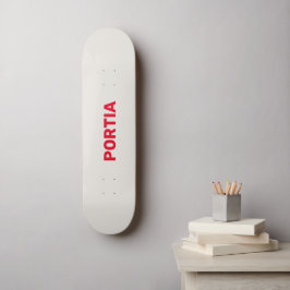 Skateboard Nombre personalizado rojo claro gris claro