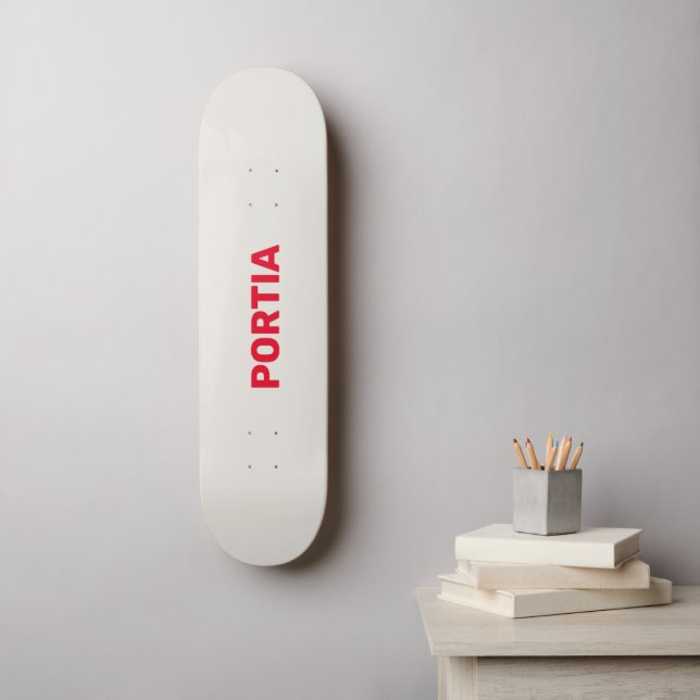 Skateboard Nombre personalizado rojo claro gris claro (Arte de la pared)
