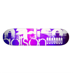Skateboard Nombre personalizado; rosa, azul violeta, magenta,