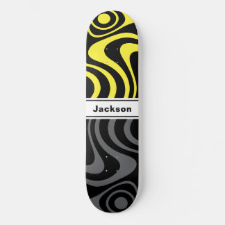 Skateboard Nombre personalizado Trippy Ondulado 70s Retro Ama