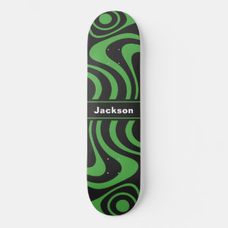 Skateboard Nombre personalizado Trippy Ondulado 70s Retro Ver
