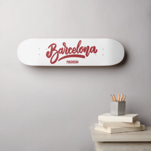Skateboard Nombre y color personalizados Barcelona