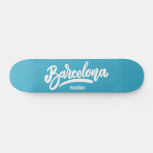 Skateboard Nombre y color personalizados Barcelona