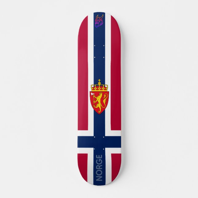 Skateboard Norway Flag/ Coat of Arms (Anverso )