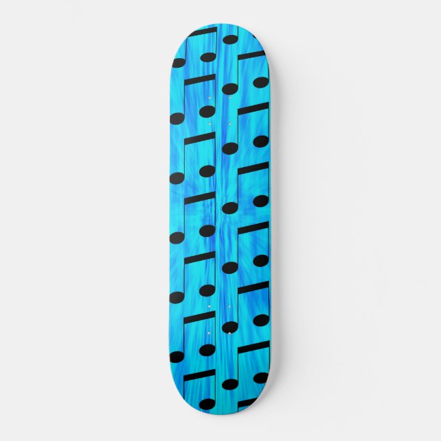 Skateboard Notas musicales de Blue Dyed, (Anverso)