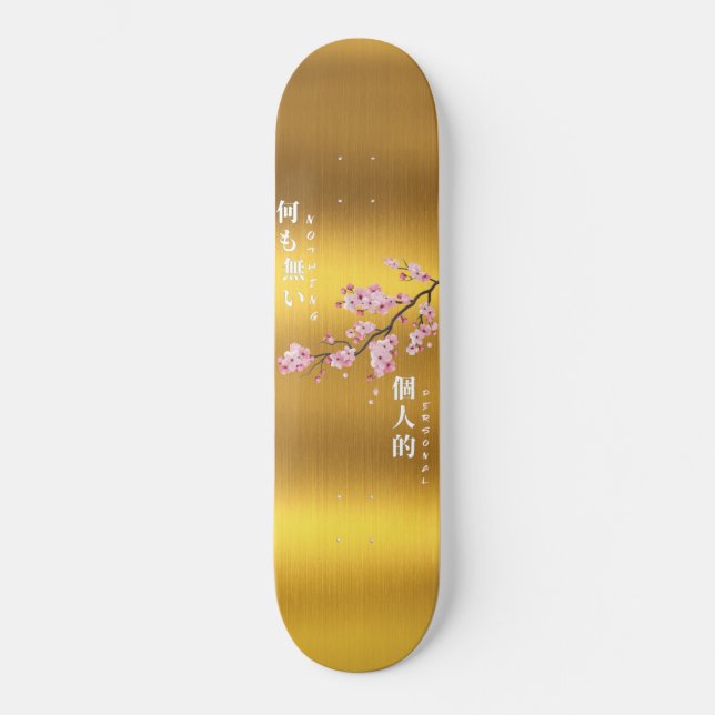 Skateboard Nothing Personal - Edición Gold Cherry Blossom (Anverso)