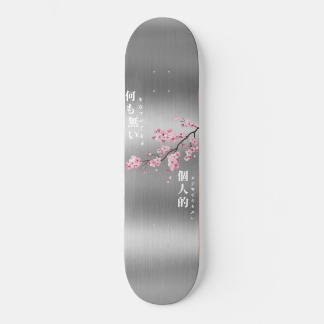 Skateboard Nothing Personal - Edición Plata Flor de Cerezo (Anverso)
