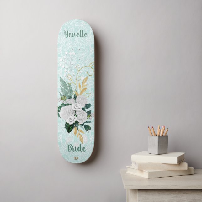 Skateboard Novias con leche y Rosas Dd Brand (Arte de la pared)