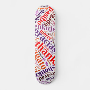 Skateboard Nube de palabras de agradecimiento