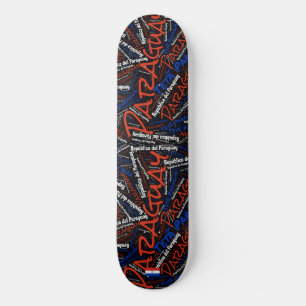 Skateboard Nube de palabras de Orgullo Nacional Paraguayo