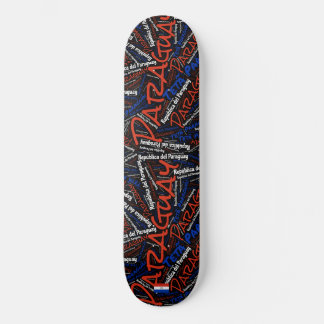 Skateboard Nube de palabras de Orgullo Nacional Paraguayo