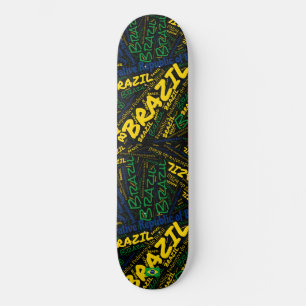 Skateboard Nube de palabras Orgullo Nacional Brasileño