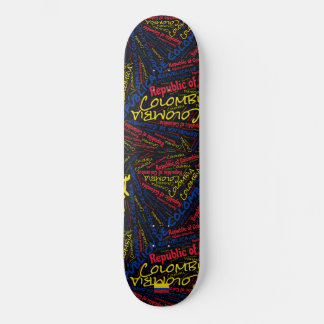 Skateboard Nube de palabras Orgullo Nacional Colombiano