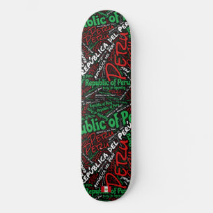 Skateboard Nube de palabras Orgullo Nacional Perú