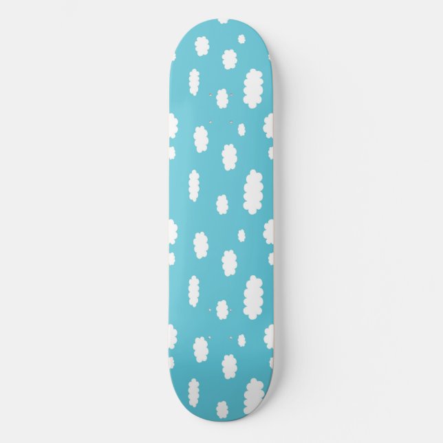 Skateboard Nubes blancas sobre un fondo de cielo azul (Anverso)