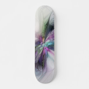 Skateboard Nueva vida, arte fantástico abstracto fractal colo