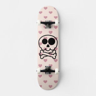 Skateboard NUEVO - Corazón de amor Cráneo de dibujos animados