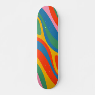 Skateboard Nuevo resumen del Trippy Retro de Surco Colorido