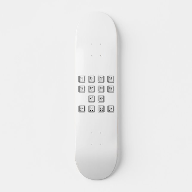 Skateboard Números clave de computadora en Braille (Anverso )