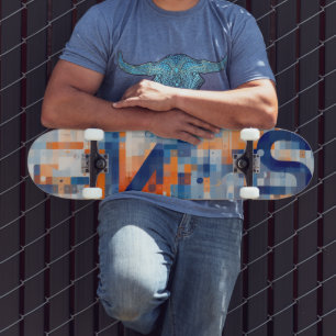 Skateboard Números y letras incrustados en cuadrados pequeños