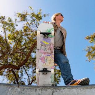 Skateboard Obras de arte de niños personalizados, dos ratones